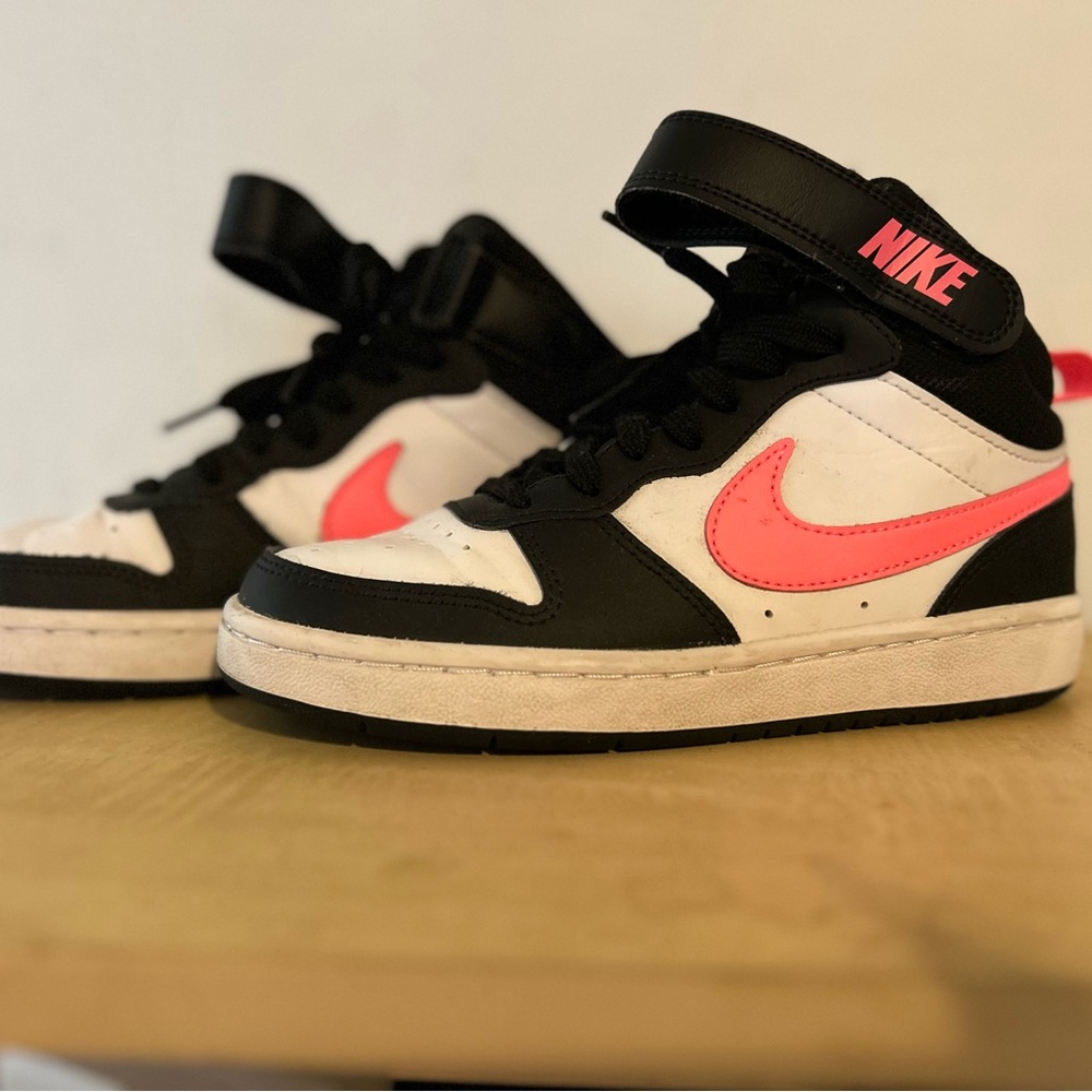 Nike Kids Black and Pink High-Top Sneakers